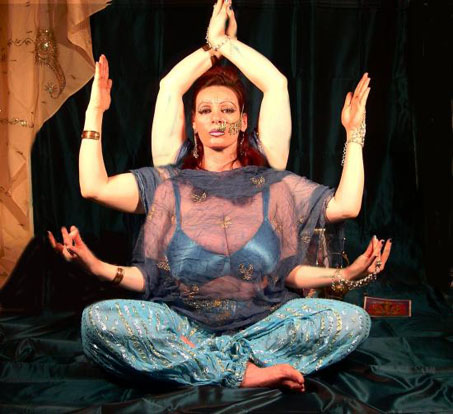 6 (six) armed yogic beauty in meditative pose. 