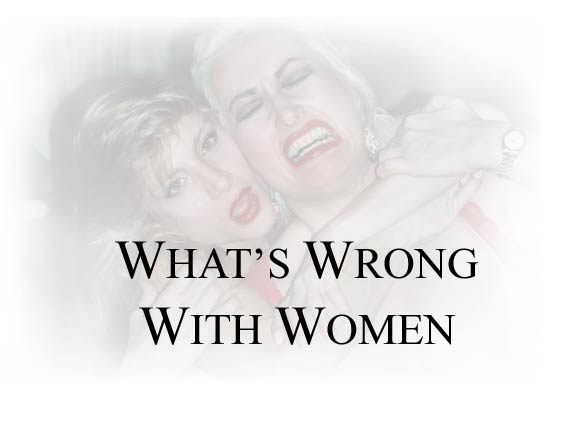 'What's Wrong With Women'. Two blondes in chokehold illustrating the petty squabbles between women in the female empowerment movement
